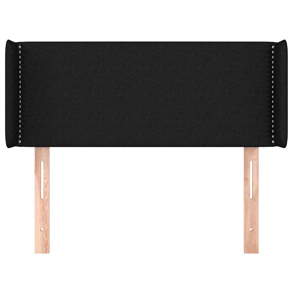 Kopfteil mit Ohren Schwarz 93x16x78/88 cm Stoff