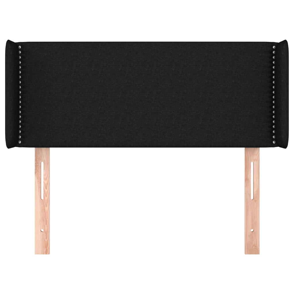 Kopfteil mit Ohren Schwarz 103x16x78/88 cm Stoff