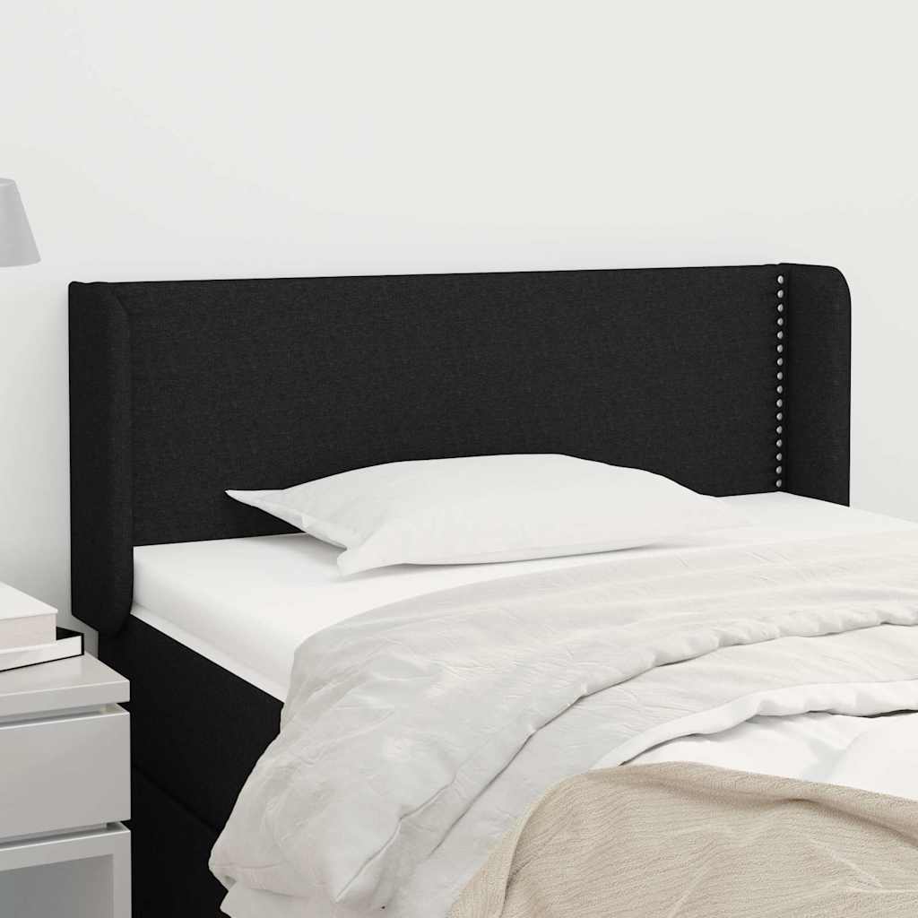 Kopfteil mit Ohren Schwarz 103x16x78/88 cm Stoff