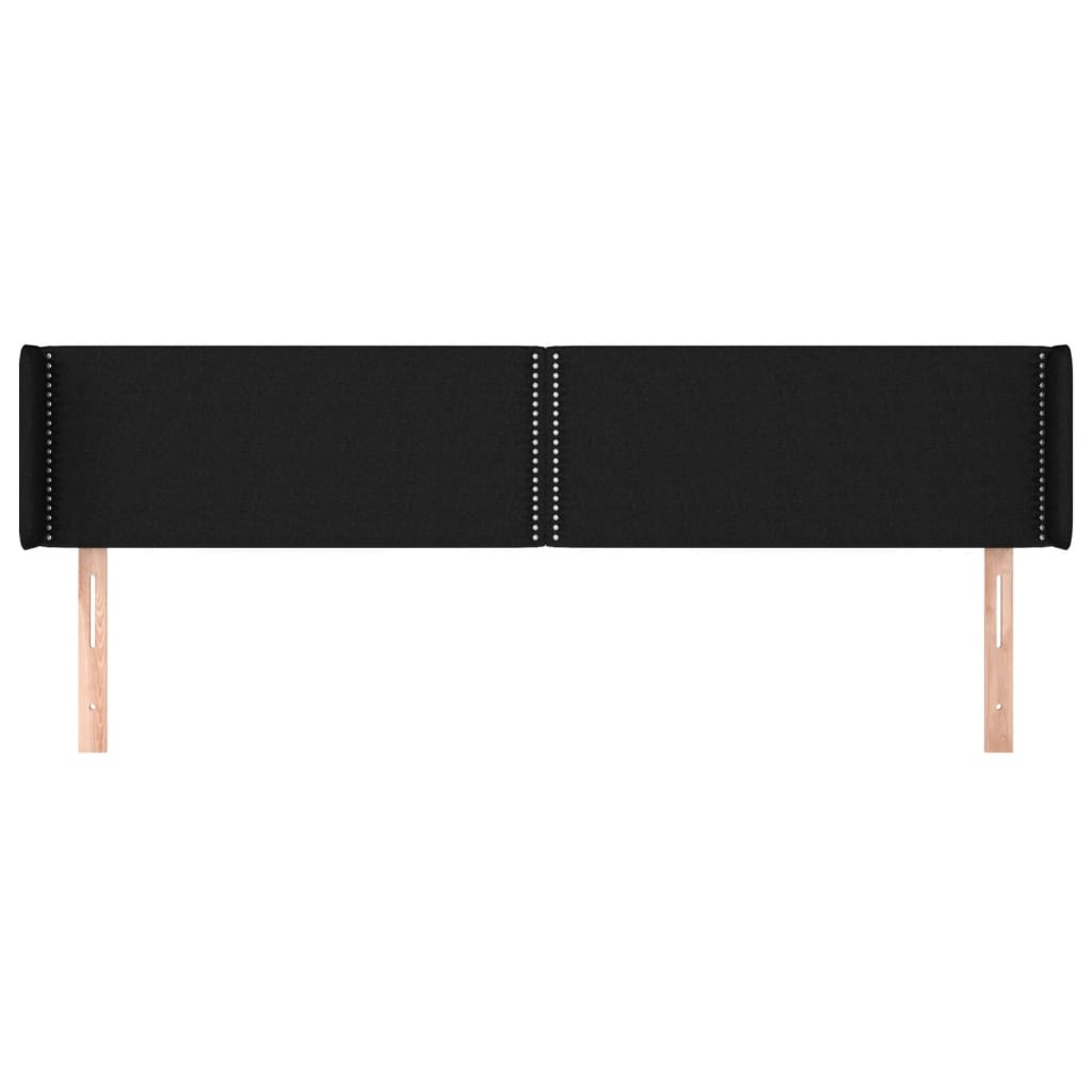 Kopfteil mit Ohren Schwarz 183x16x78/88 cm Stoff