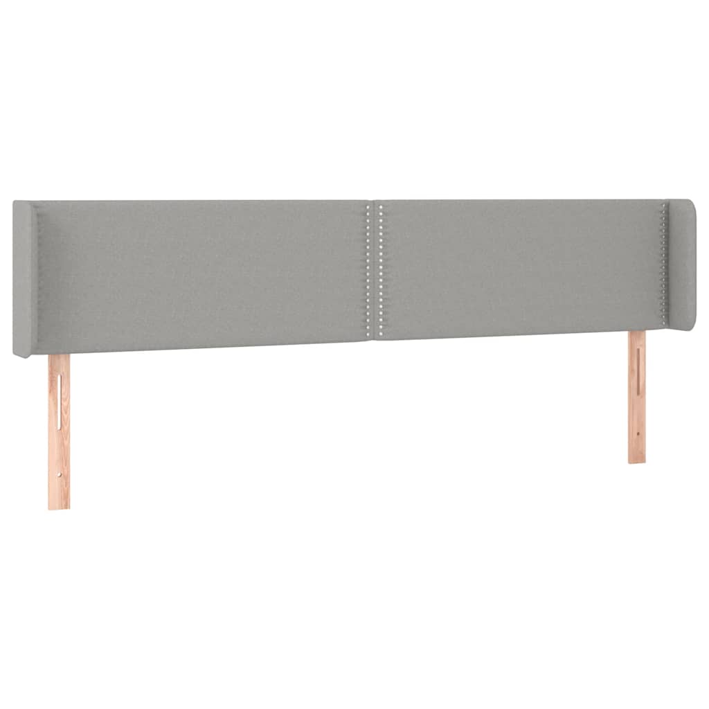 Kopfteil mit Ohren Hellgrau 203x16x78/88 cm Stoff