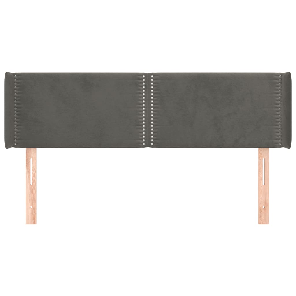 Kopfteil mit Ohren Dunkelgrau 147x16x78/88 cm Samt