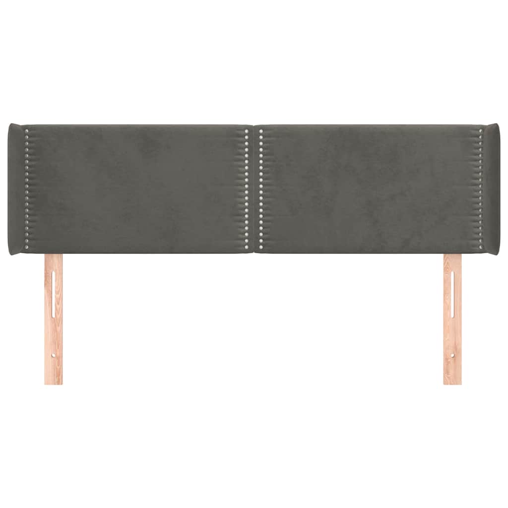 Kopfteil mit Ohren Dunkelgrau 147x16x78/88 cm Samt