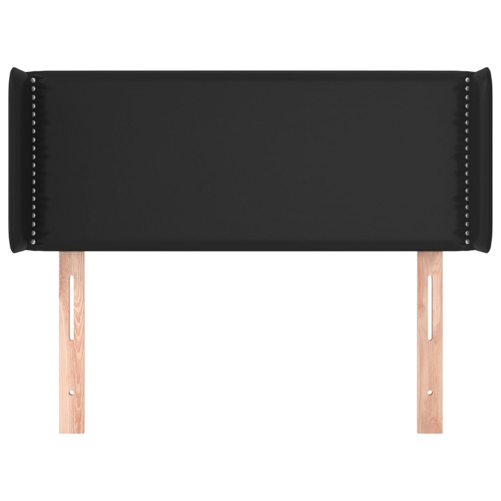 Kopfteil mit Ohren Schwarz 83x16x78/88 cm Kunstleder