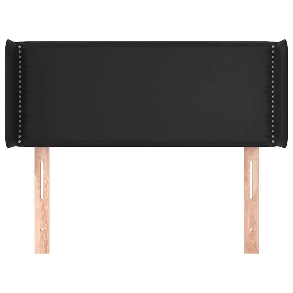 Kopfteil mit Ohren Schwarz 103x16x78/88 cm Kunstleder