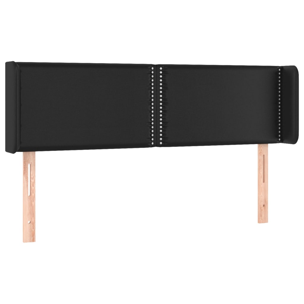 Kopfteil mit Ohren Schwarz 147x16x78/88 cm Kunstleder
