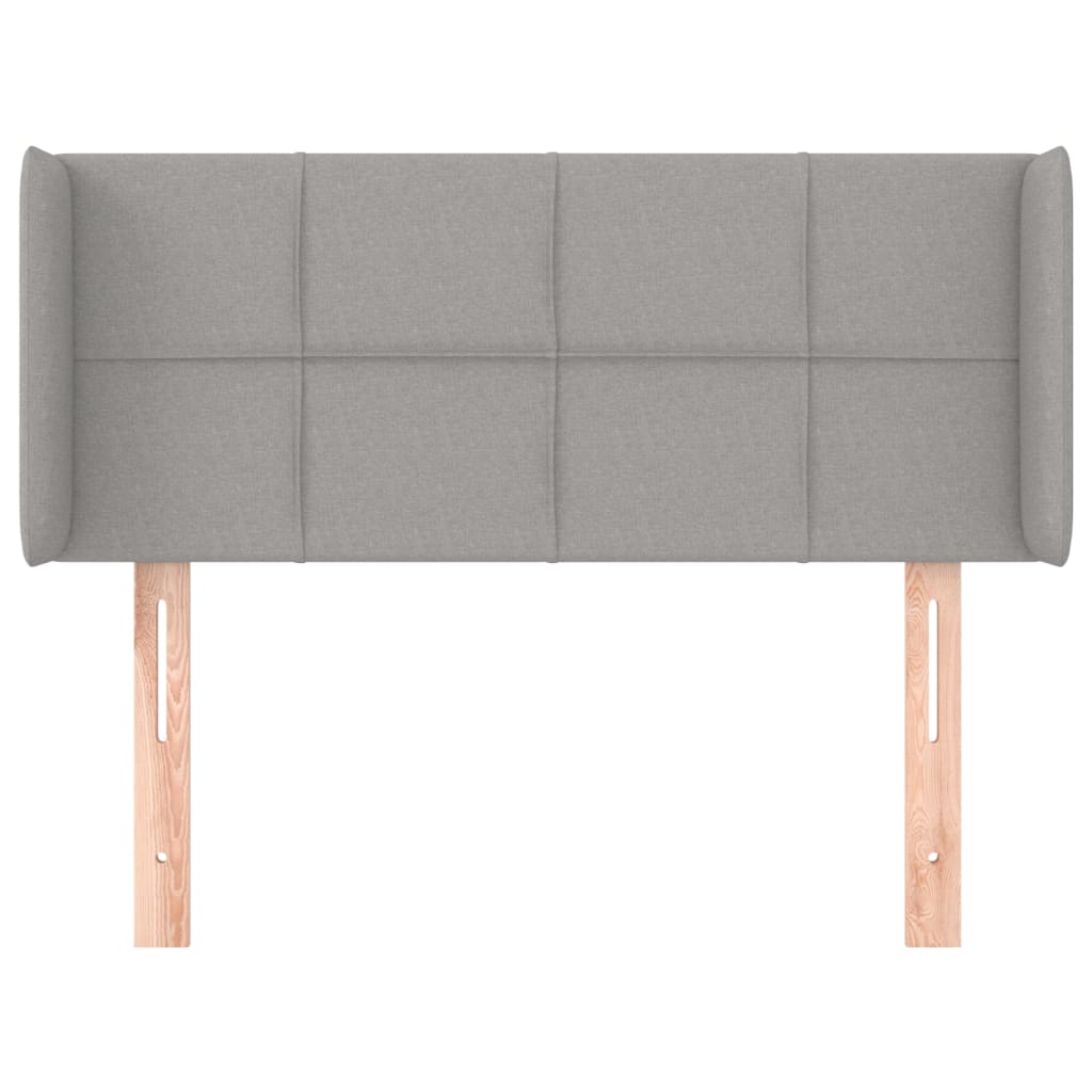 Kopfteil mit Ohren Hellgrau 83x16x78/88 cm Stoff