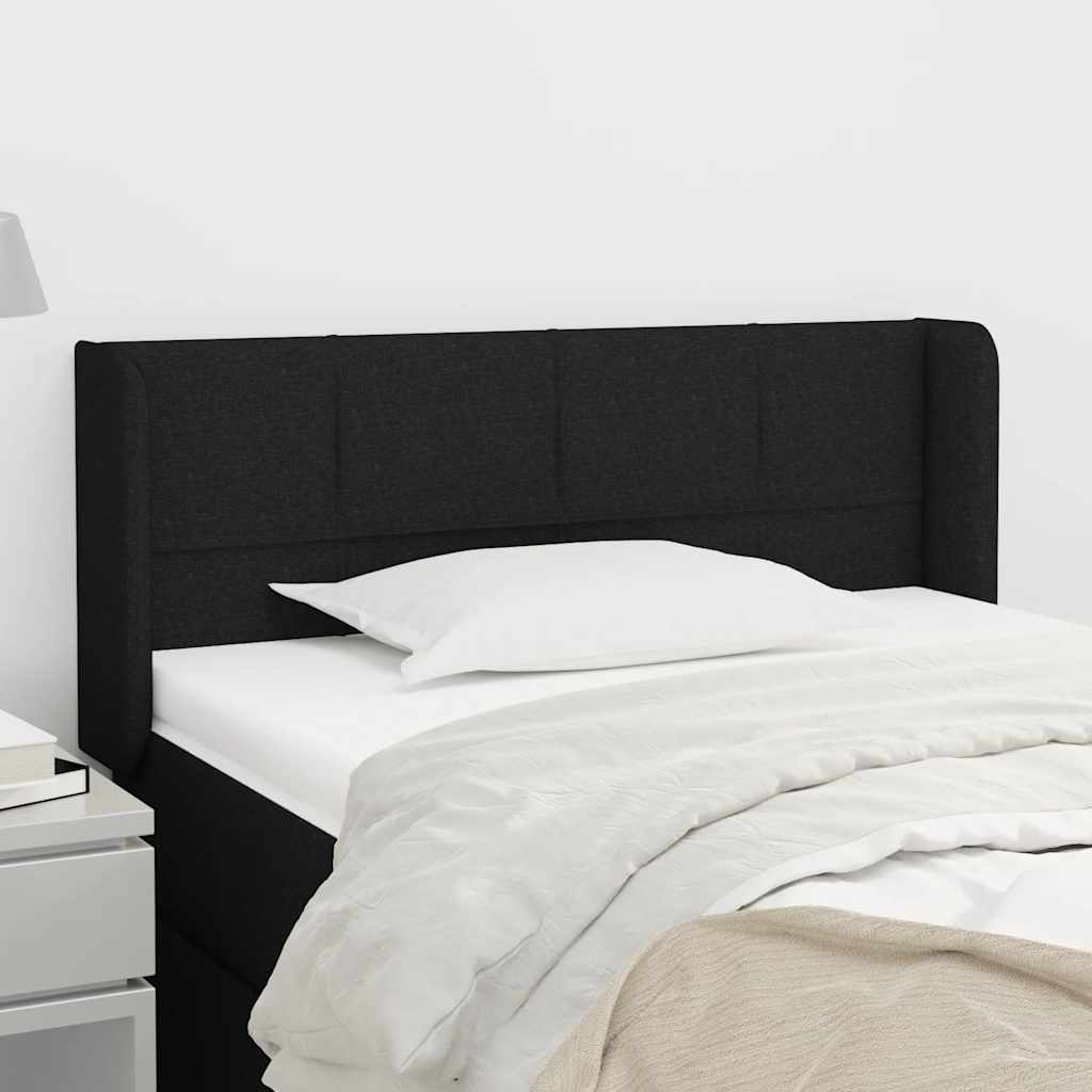 Kopfteil mit Ohren Schwarz 83x16x78/88 cm Stoff