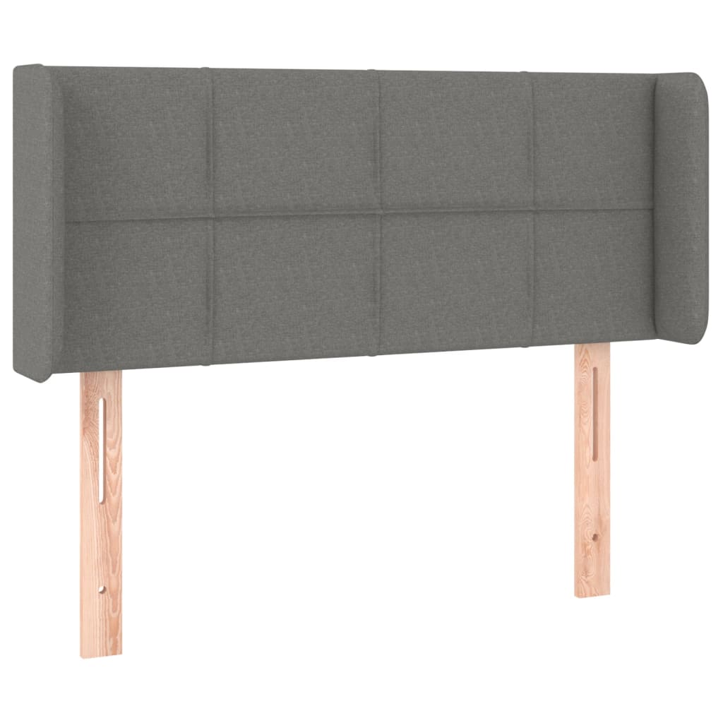 Kopfteil mit Ohren Dunkelgrau 93x16x78/88 cm Stoff