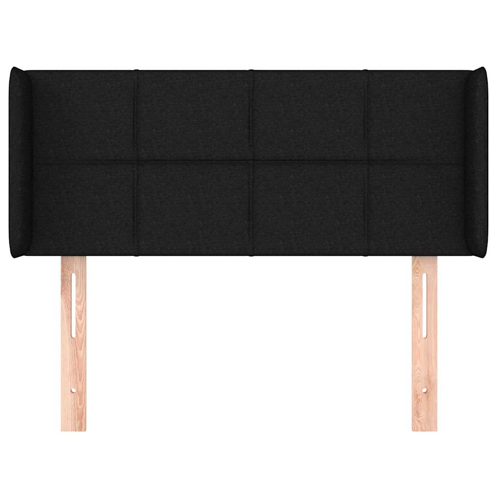 Kopfteil mit Ohren Schwarz 93x16x78/88 cm Stoff