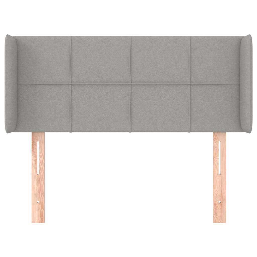 Kopfteil mit Ohren Hellgrau 103x16x78/88 cm Stoff