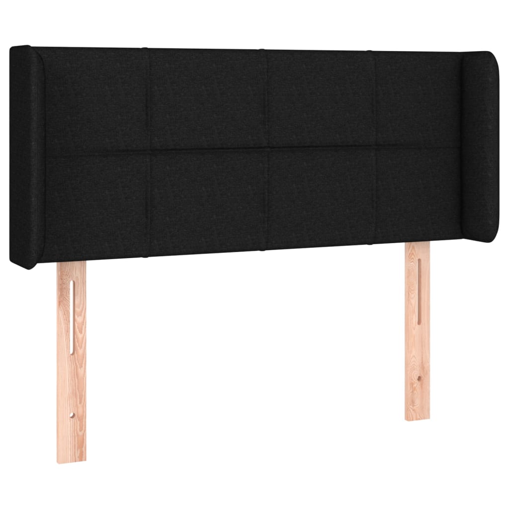 Kopfteil mit Ohren Schwarz 103x16x78/88 cm Stoff