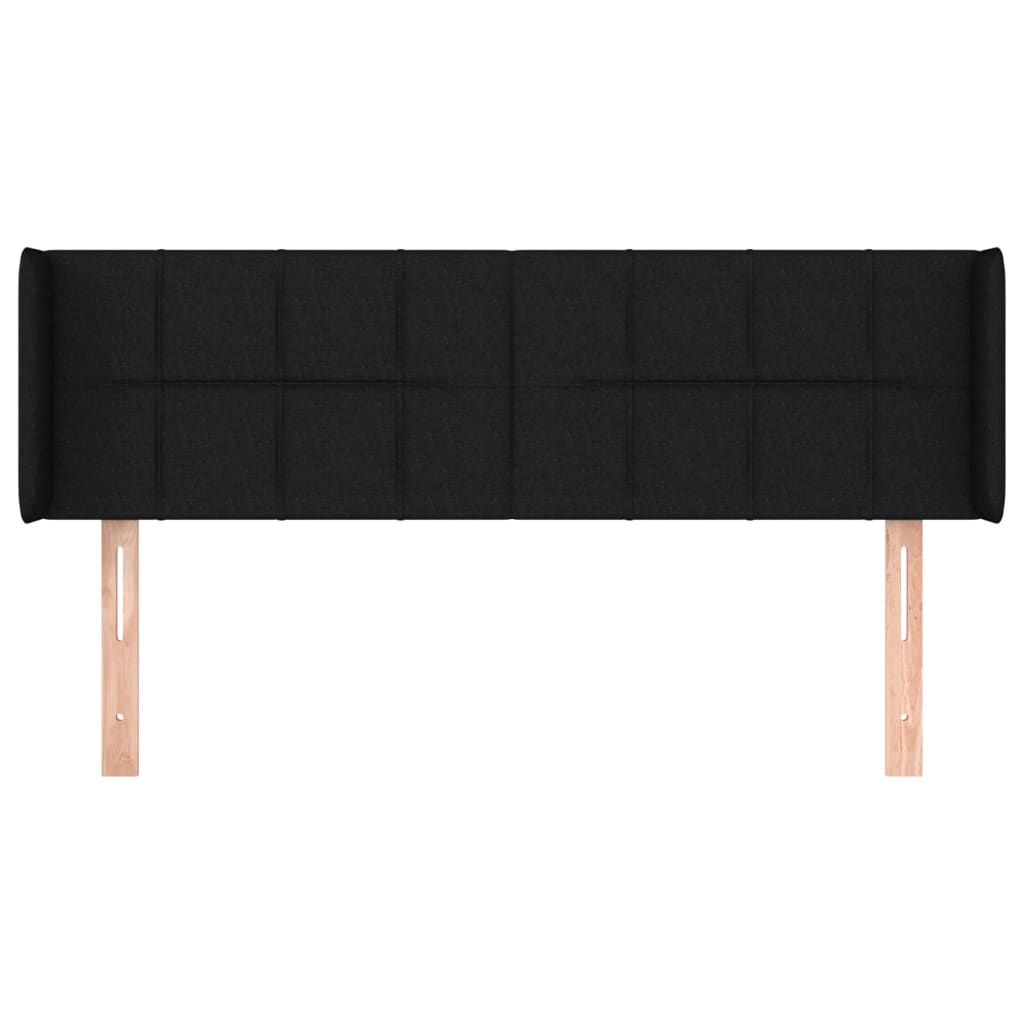 Kopfteil mit Ohren Schwarz 147x16x78/88 cm Stoff