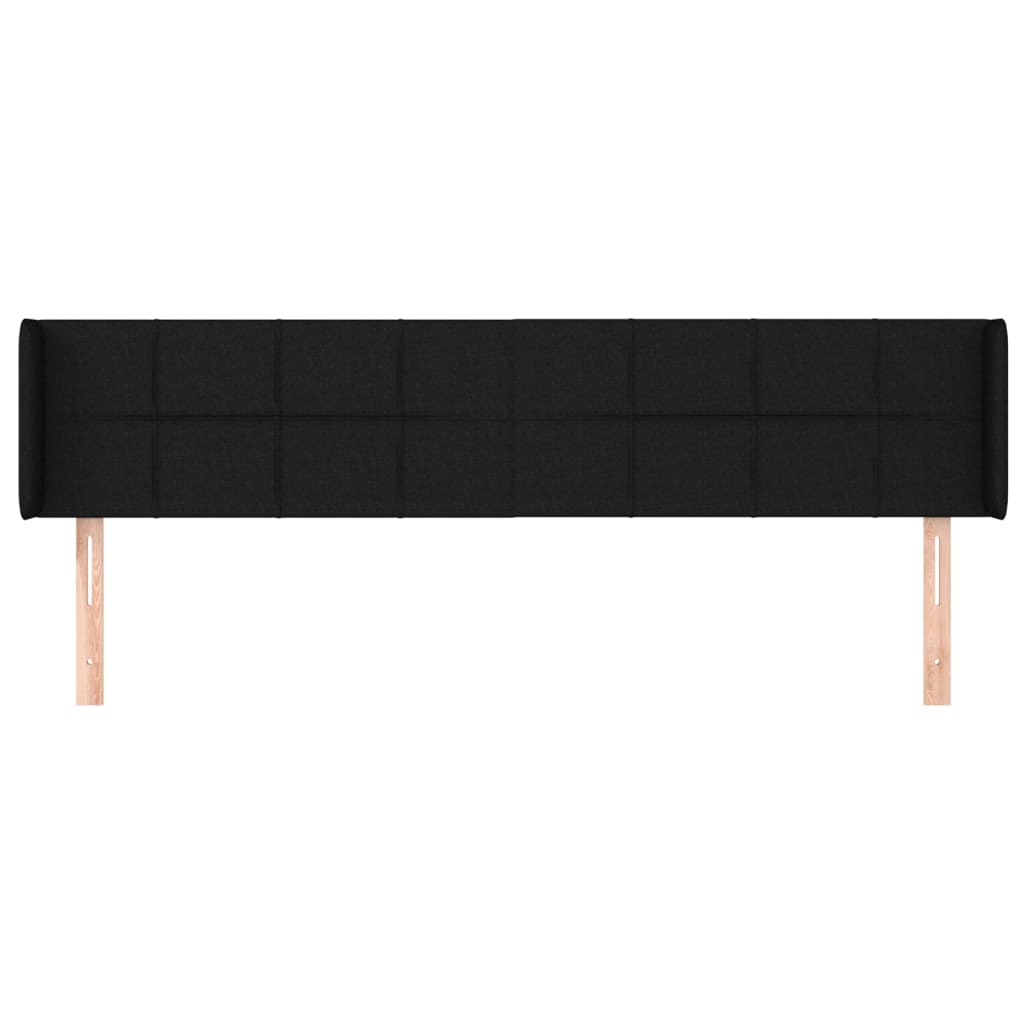 Kopfteil mit Ohren Schwarz 183x16x78/88 cm Stoff