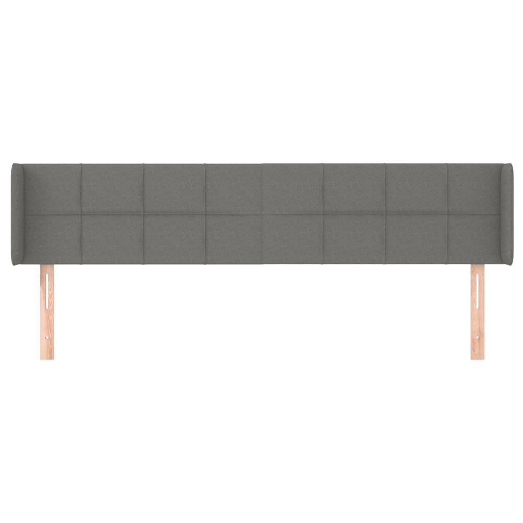Kopfteil mit Ohren Dunkelgrau 203x16x78/88 cm Stoff