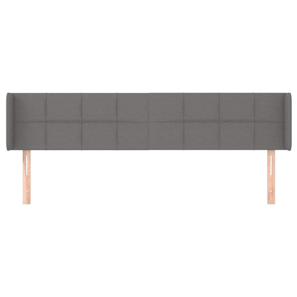 Kopfteil mit Ohren Dunkelgrau 203x16x78/88 cm Stoff