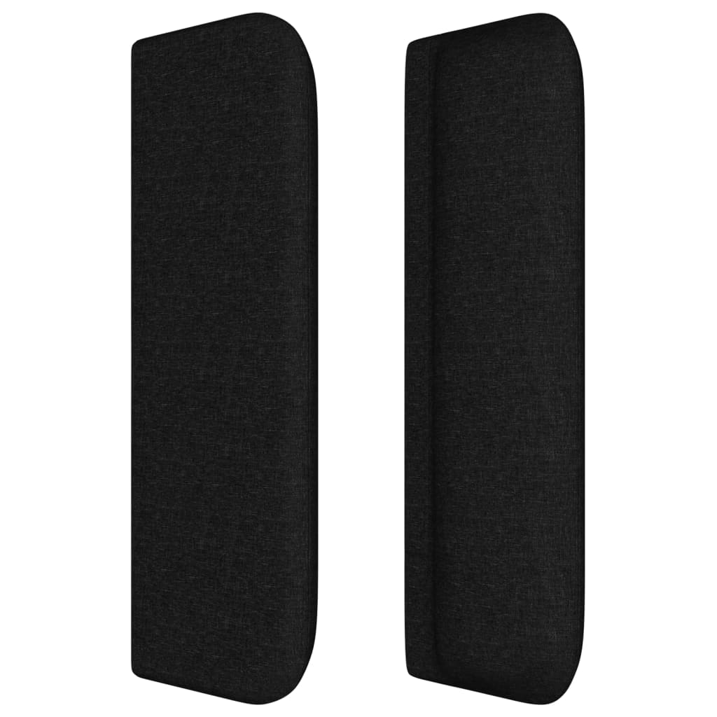 Kopfteil mit Ohren Schwarz 203x16x78/88 cm Stoff