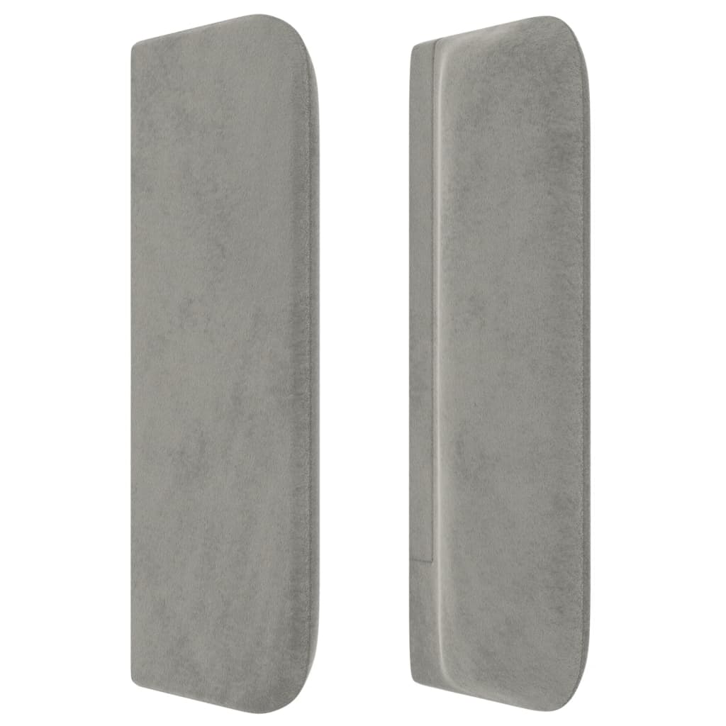 Kopfteil mit Ohren Hellgrau 83x16x78/88 cm Samt
