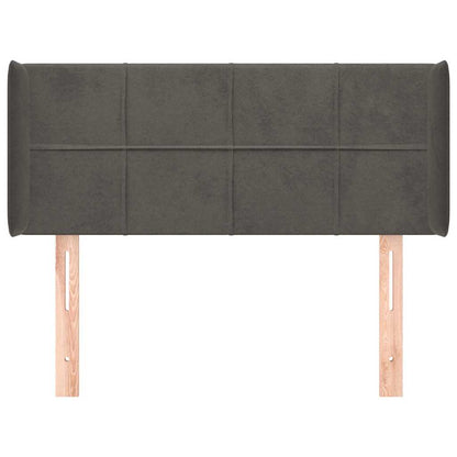 Kopfteil mit Ohren Dunkelgrau 83x16x78/88 cm Samt