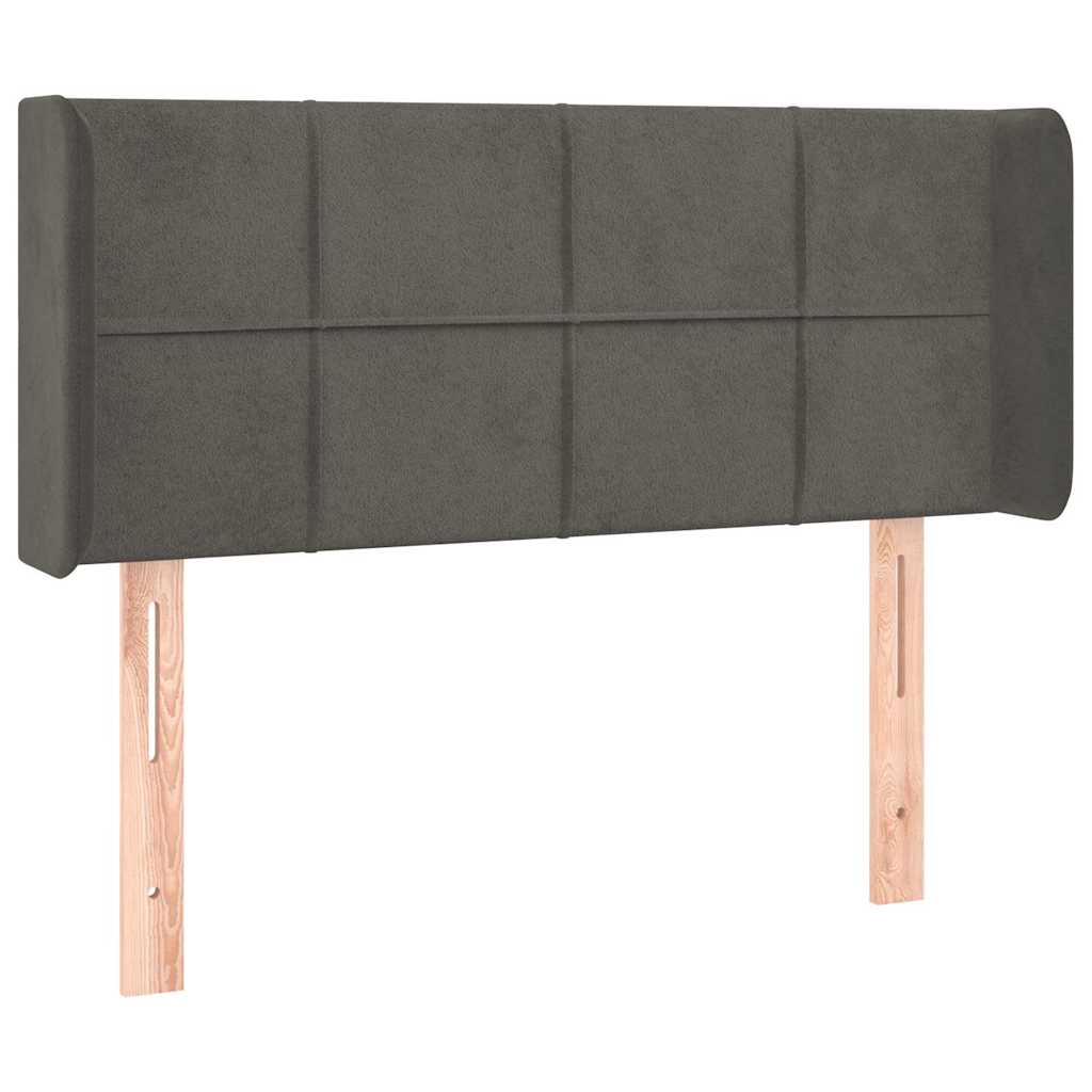 Kopfteil mit Ohren Dunkelgrau 103x16x78/88 cm Samt