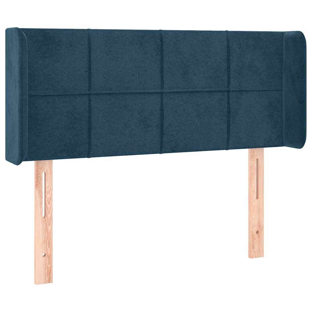 Kopfteil mit Ohren Dunkelblau 103x16x78/88 cm Samt