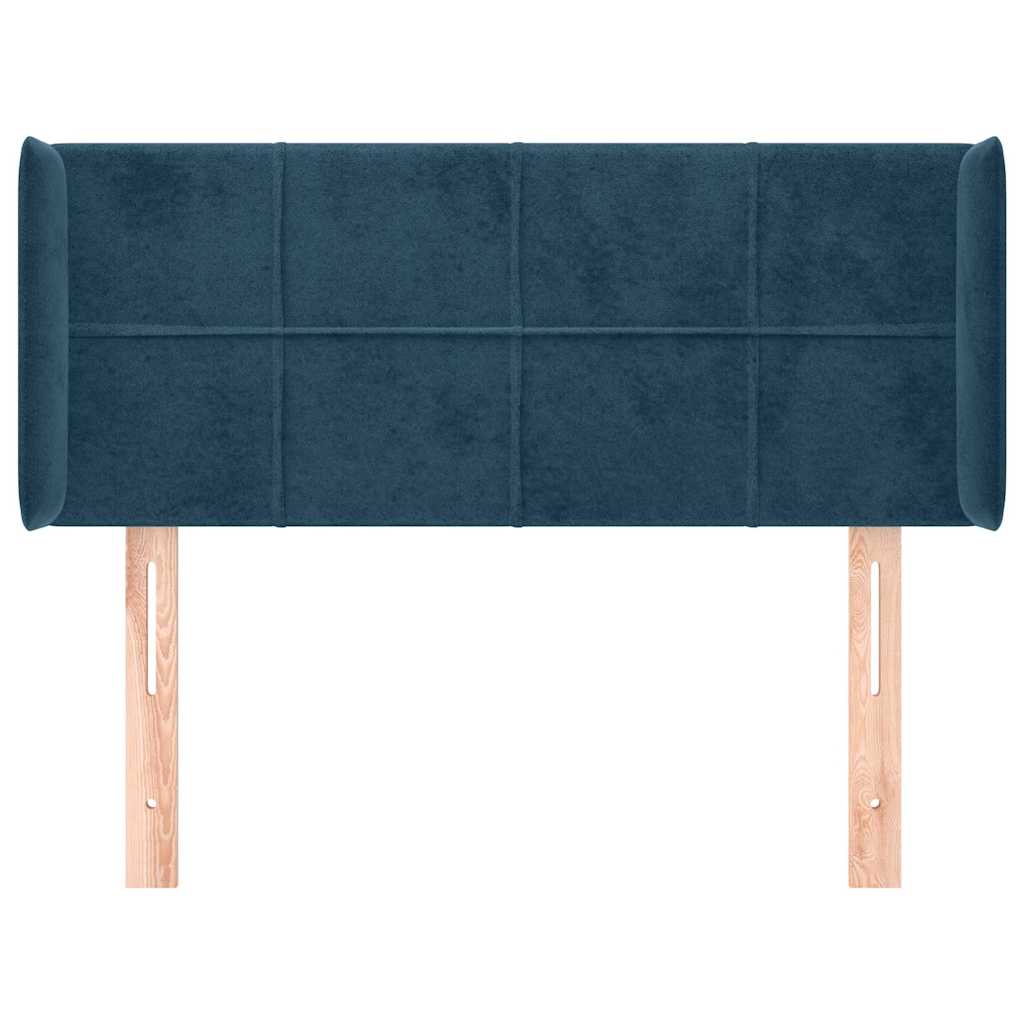 Kopfteil mit Ohren Dunkelblau 103x16x78/88 cm Samt