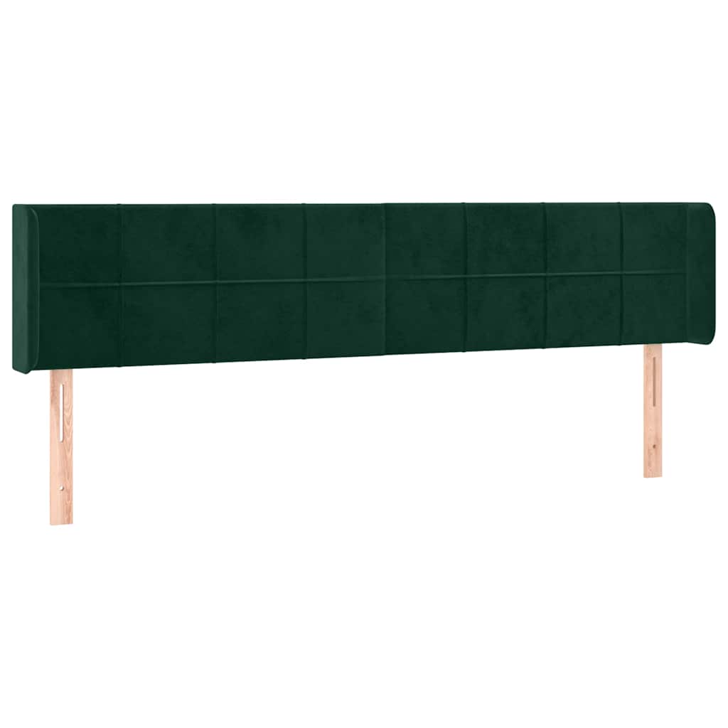 Kopfteil mit Ohren Dunkelgrün 163x16x78/88 cm Samt