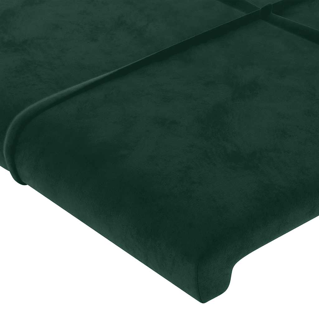 Kopfteil mit Ohren Dunkelgrün 203x16x78/88 cm Samt