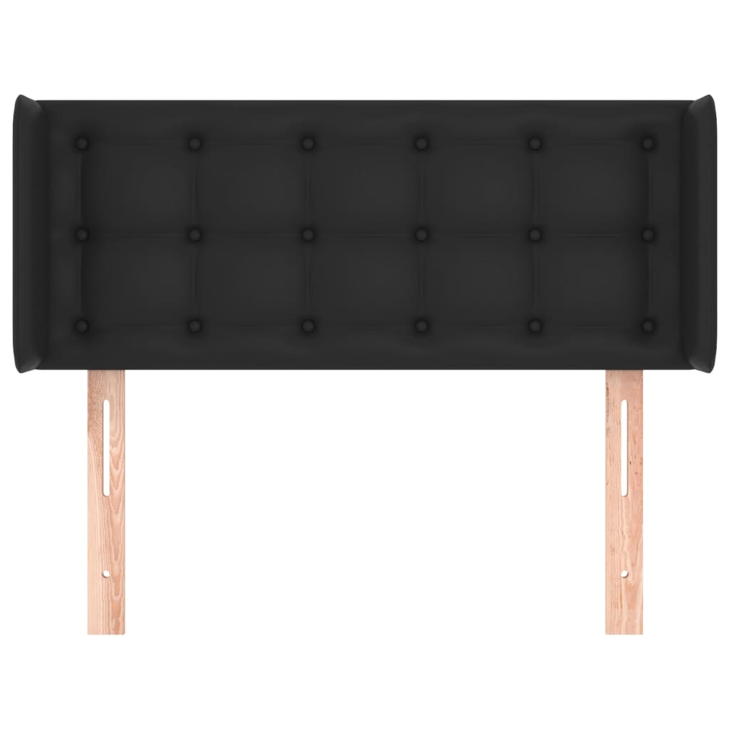 Kopfteil mit Ohren Schwarz 93x16x78/88 cm Kunstleder
