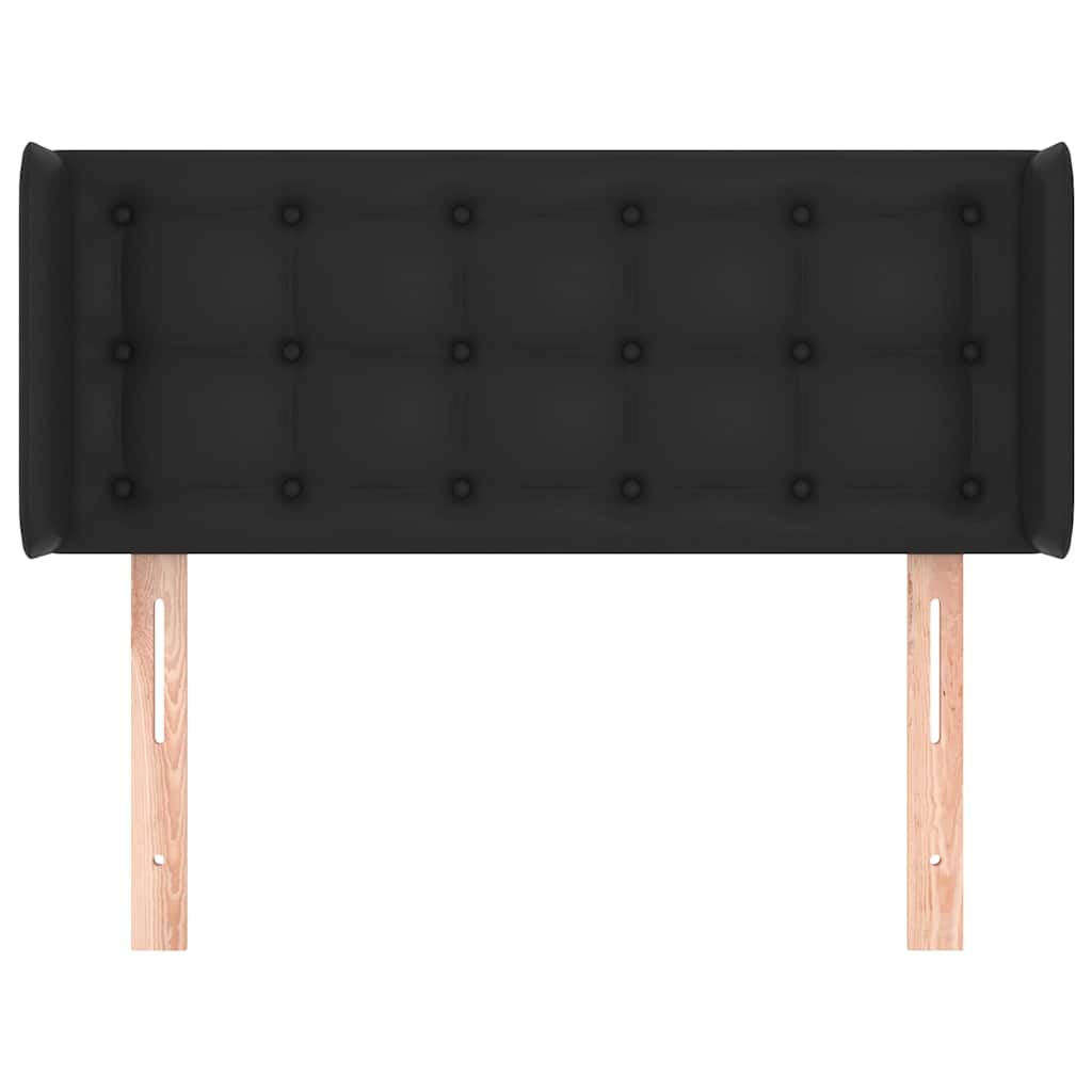 Kopfteil mit Ohren Schwarz 103x16x78/88 cm Kunstleder