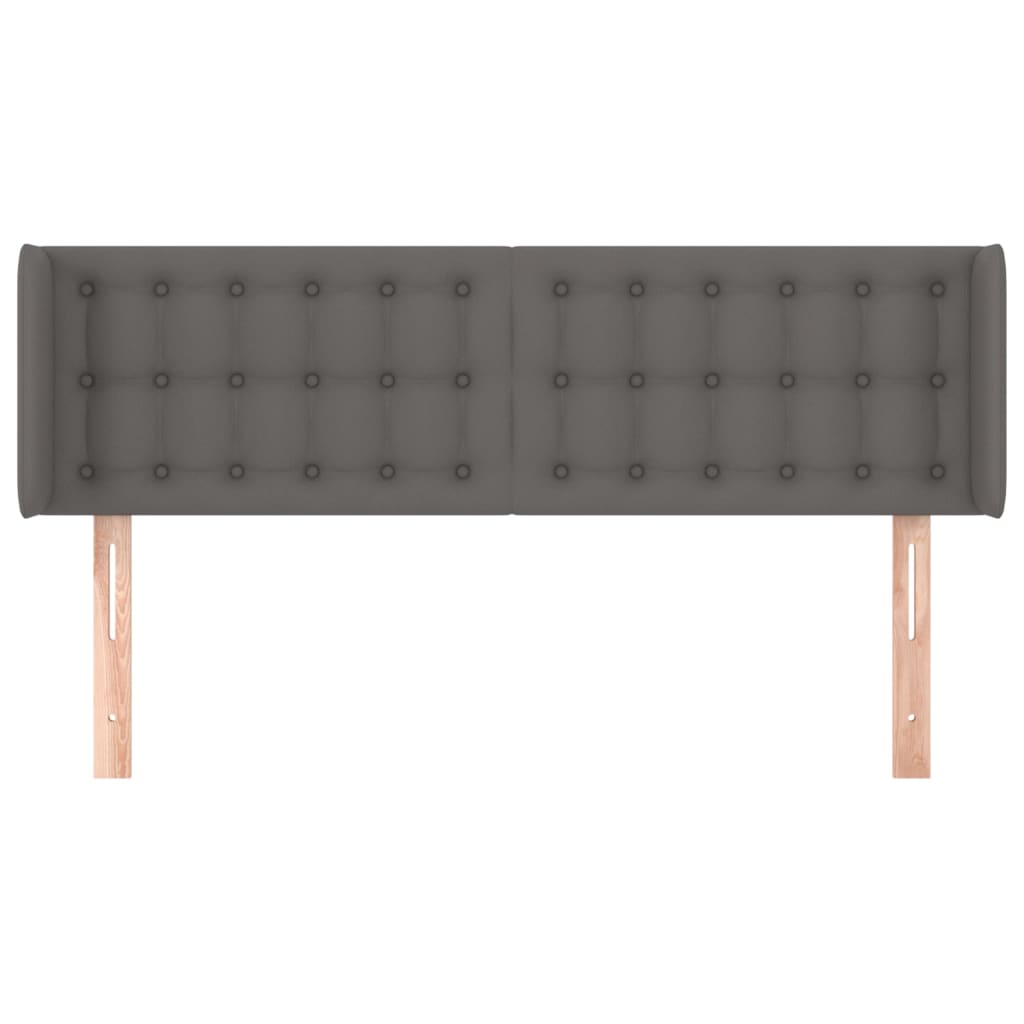 Kopfteil mit Ohren Grau 147x16x78/88 cm Kunstleder