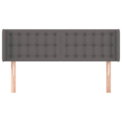Kopfteil mit Ohren Grau 147x16x78/88 cm Kunstleder