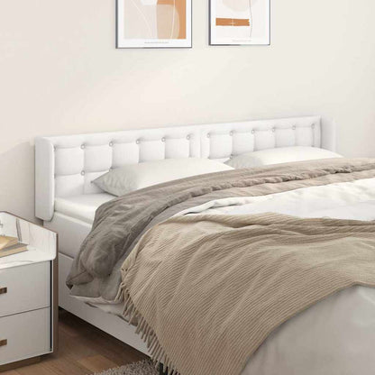 Kopfteil mit Ohren Weiß 163x16x78/88 cm Kunstleder
