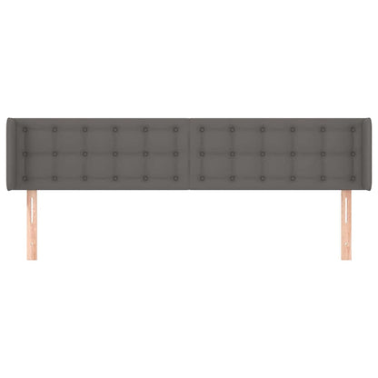 Kopfteil mit Ohren Grau 183x16x78/88 cm Kunstleder
