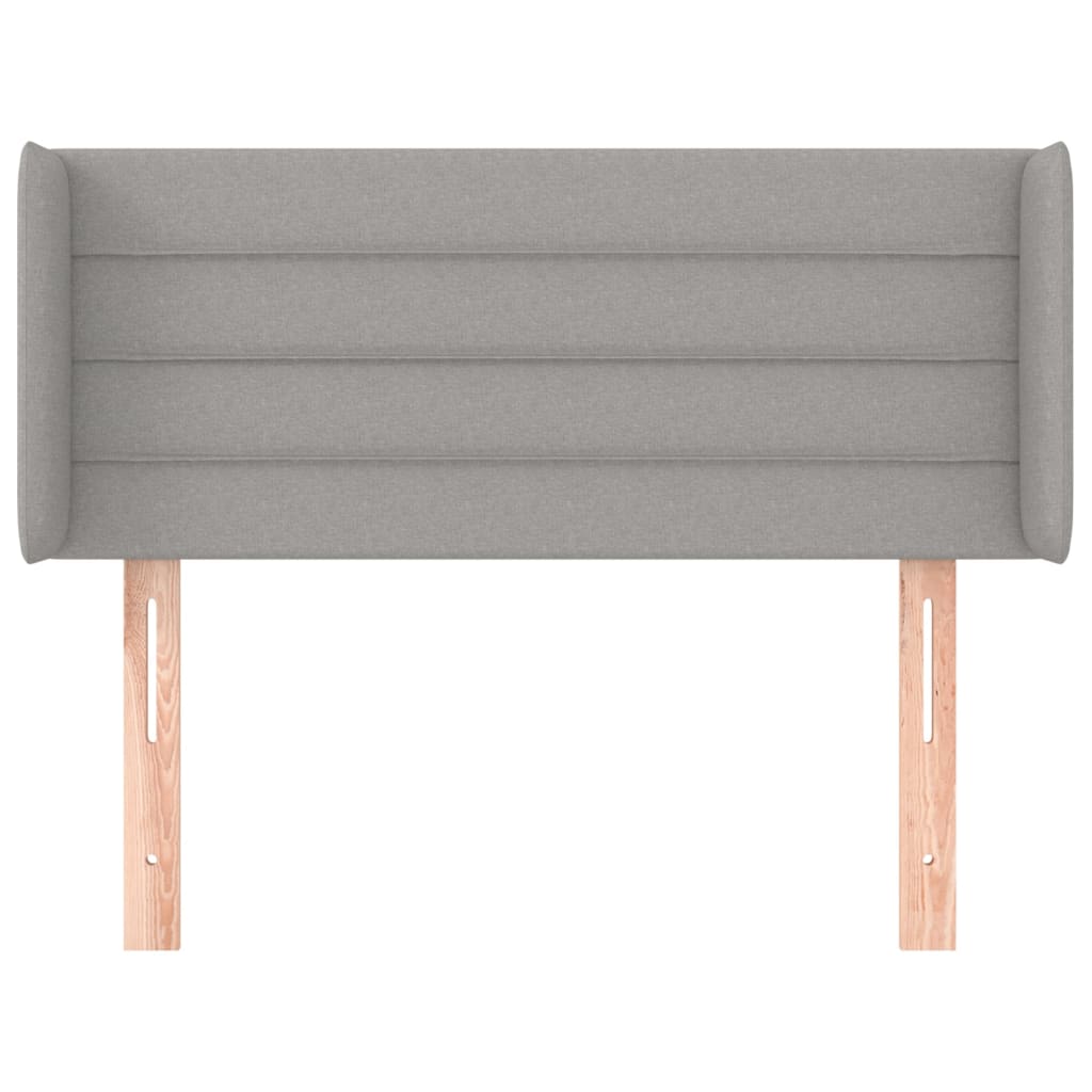 Kopfteil mit Ohren Hellgrau 93x16x78/88 cm Stoff