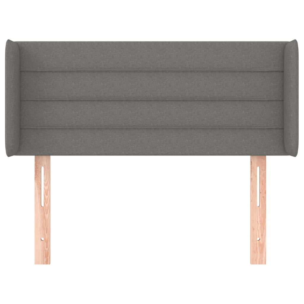 Kopfteil mit Ohren Dunkelgrau 93x16x78/88 cm Stoff
