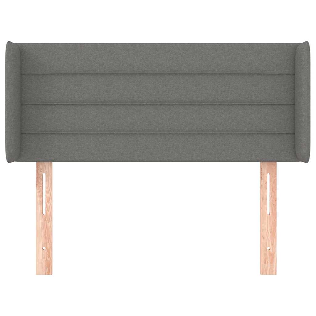 Kopfteil mit Ohren Dunkelgrau 93x16x78/88 cm Stoff