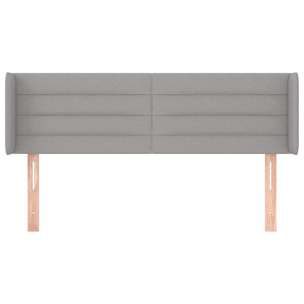 Kopfteil mit Ohren Hellgrau 147x16x78/88 cm Stoff