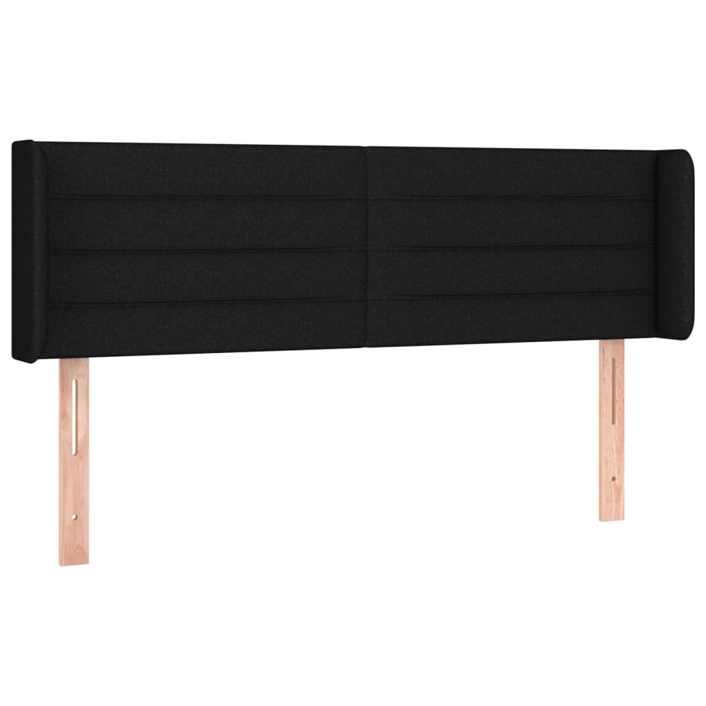 Kopfteil mit Ohren Schwarz 147x16x78/88 cm Stoff