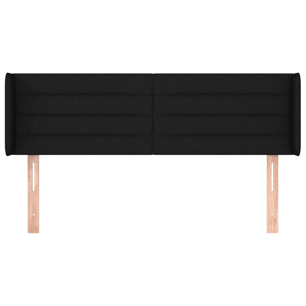 Kopfteil mit Ohren Schwarz 147x16x78/88 cm Stoff