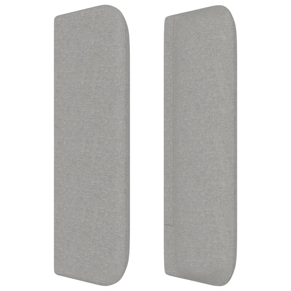Kopfteil mit Ohren Hellgrau 163x16x78/88 cm Stoff