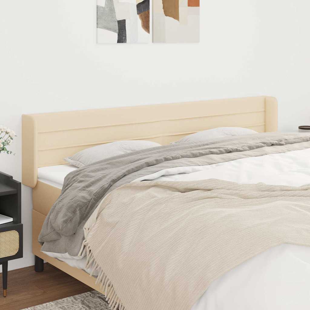 Kopfteil mit Ohren Creme 183x16x78/88 cm Stoff