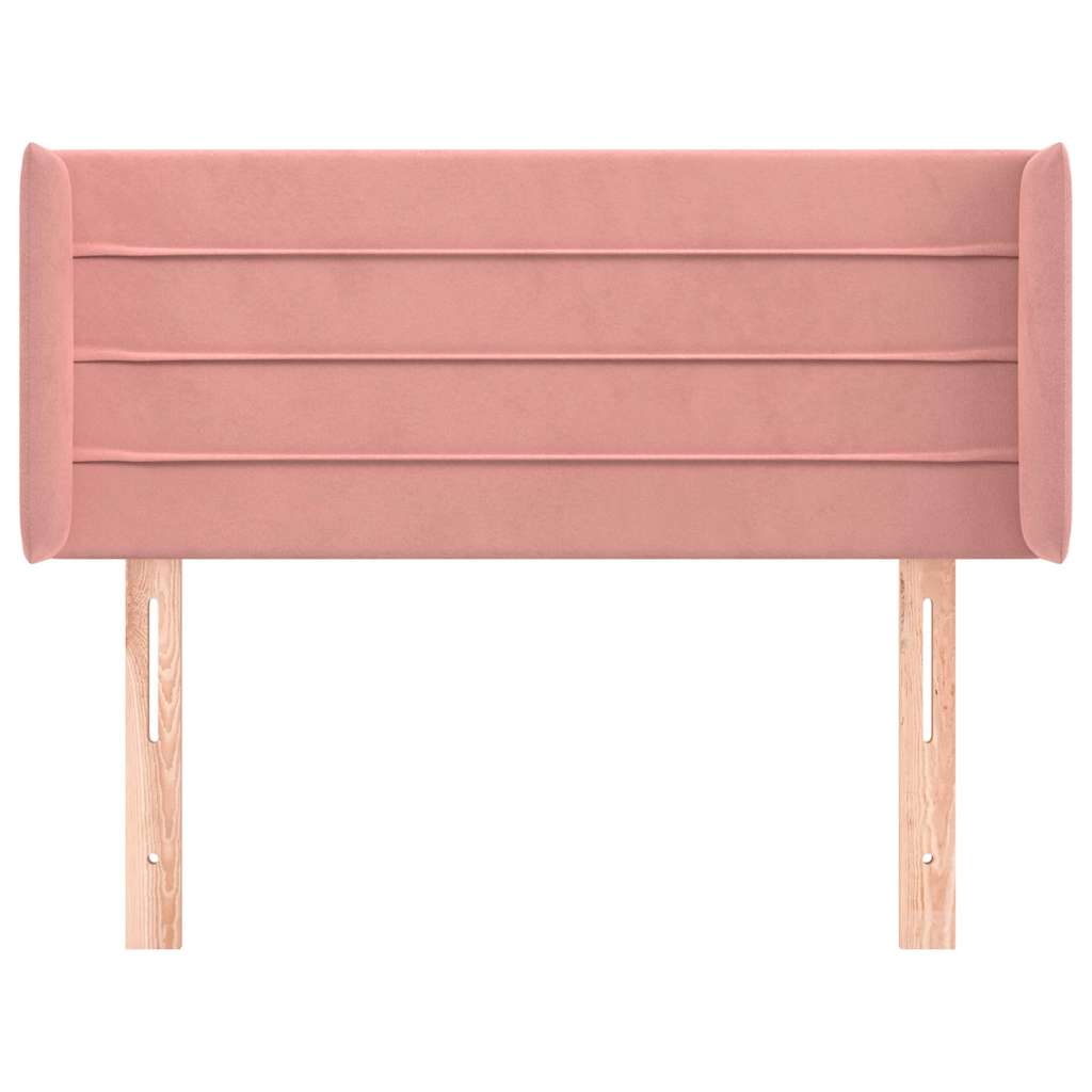 Kopfteil mit Ohren Rosa 93x16x78/88 cm Samt