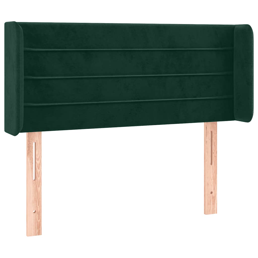 Kopfteil mit Ohren Dunkelgrün 103x16x78/88 cm Samt