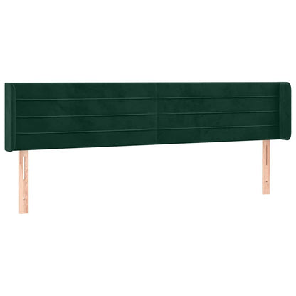 Kopfteil mit Ohren Dunkelgrün 163x16x78/88 cm Samt