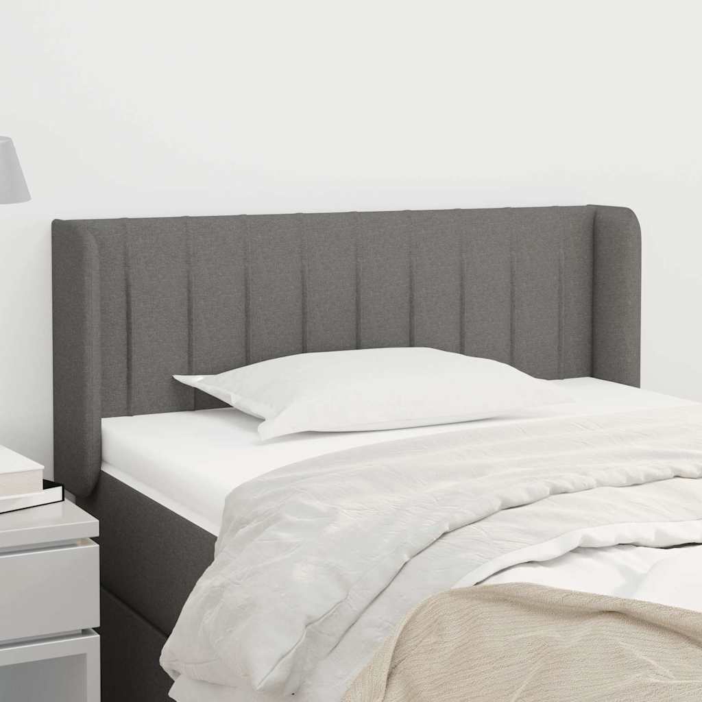 Kopfteil mit Ohren Dunkelgrau 83x16x78/88 cm Stoff