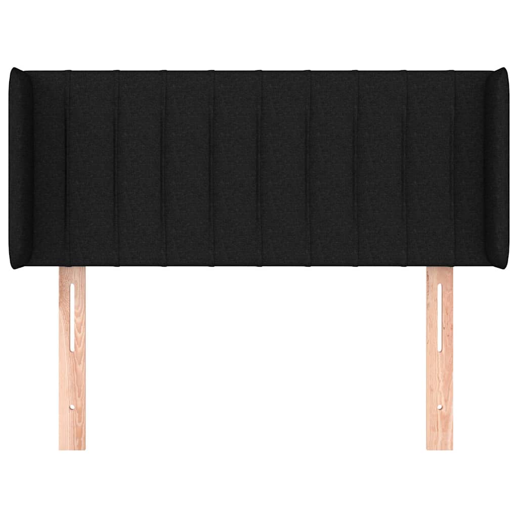 Kopfteil mit Ohren Schwarz 83x16x78/88 cm Stoff