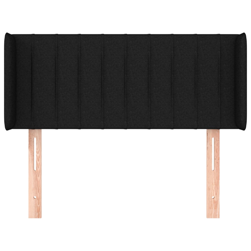 Kopfteil mit Ohren Schwarz 83x16x78/88 cm Stoff