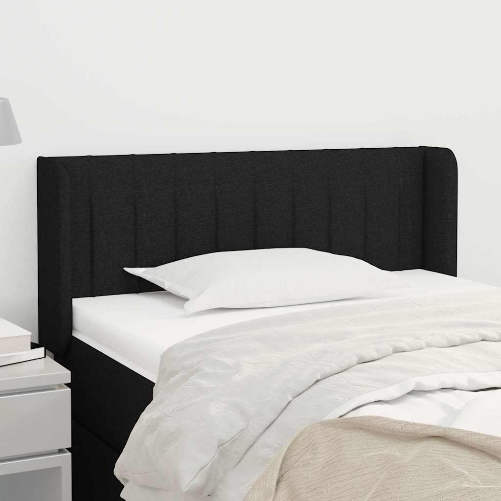 Kopfteil mit Ohren Schwarz 93x16x78/88 cm Stoff