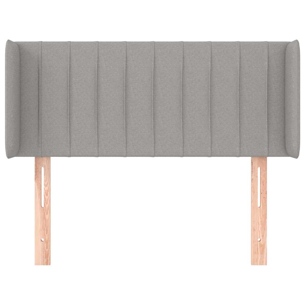 Kopfteil mit Ohren Hellgrau 103x16x78/88 cm Stoff